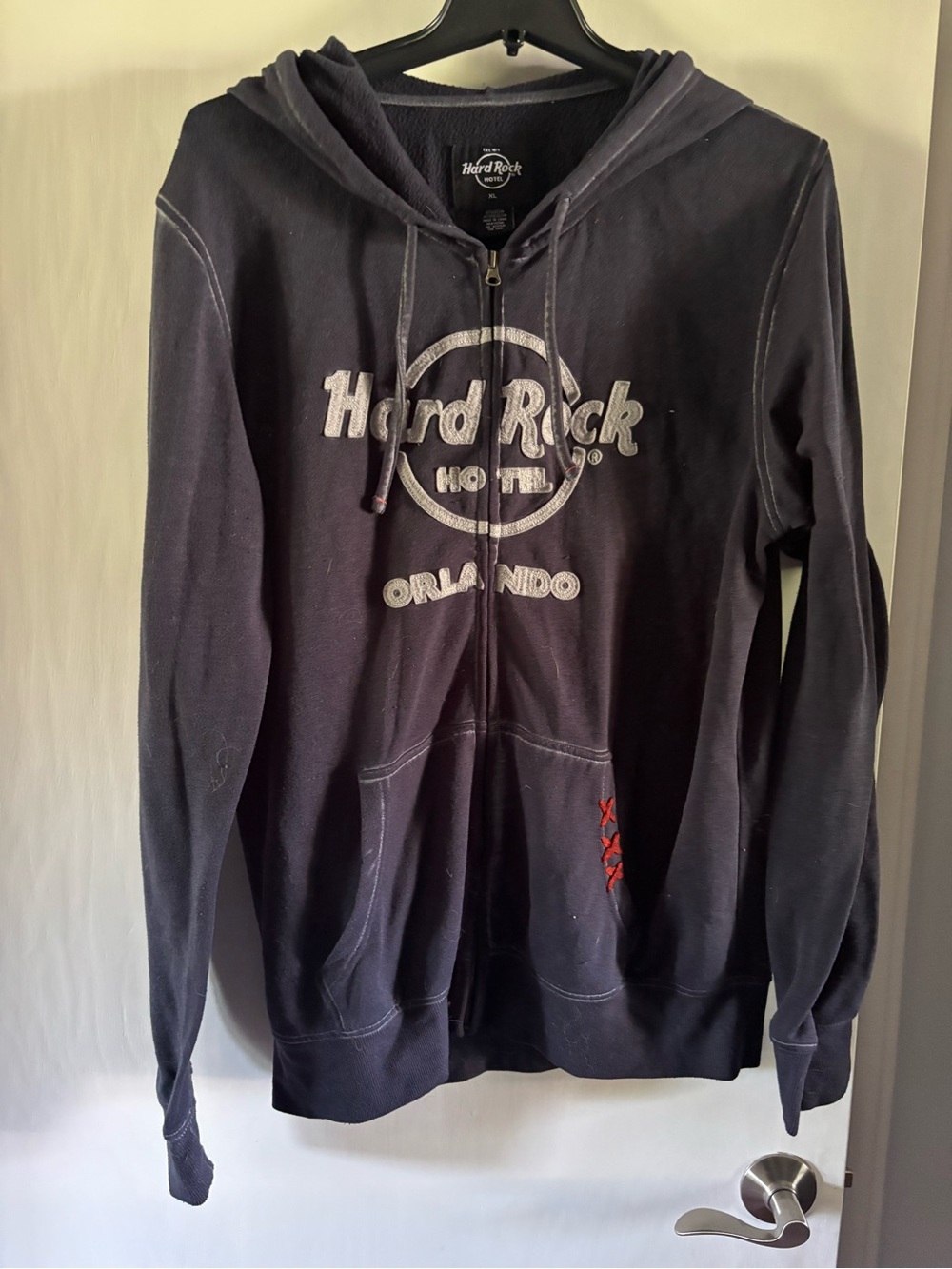 Hard Rock Cafe Black Hoodie with White Logo